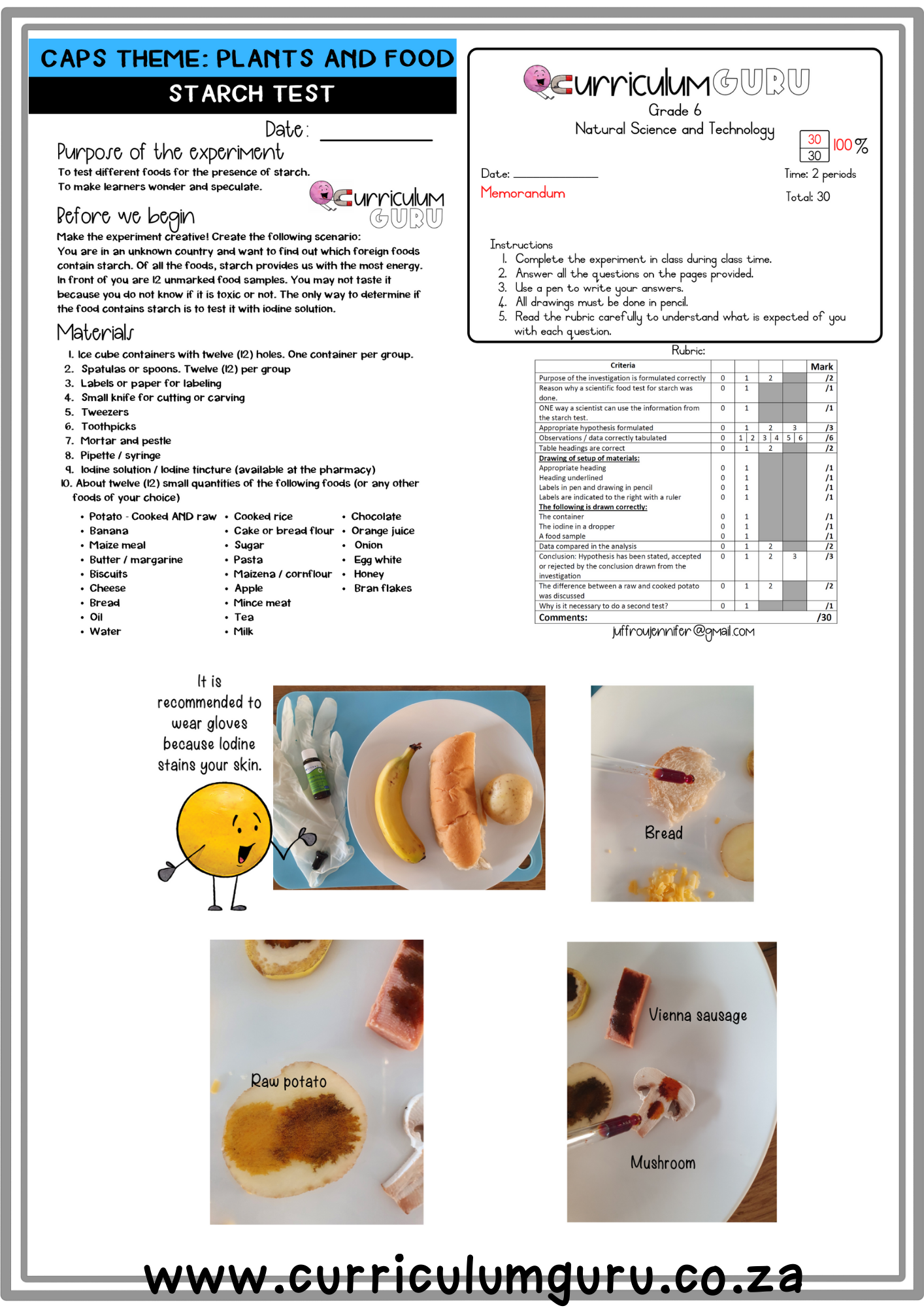 Formal Assessment: Experiment with memo + teacher notes (Gr 6) - Term 1 - Image 2